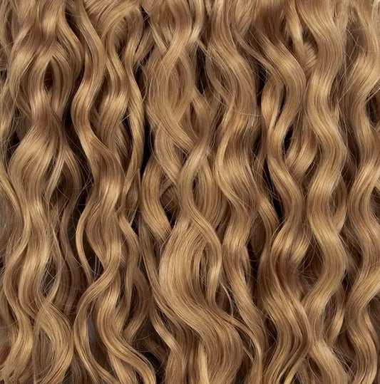 Dark Blonde Curly Human Hair Weft Bundle Extension