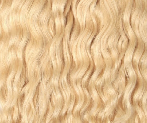 Natural Blonde Curly Human Hair Weft Bundle Extension