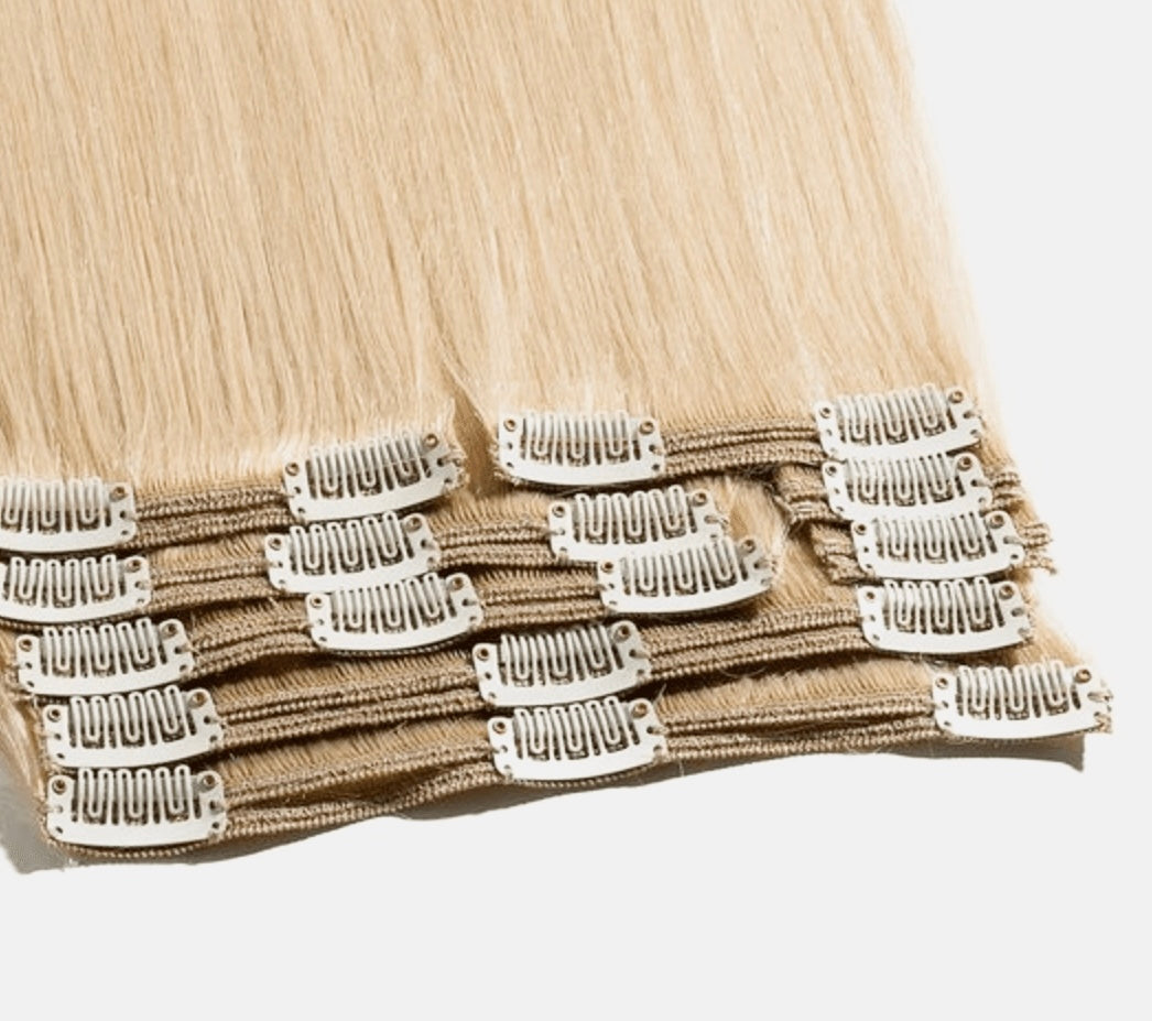 Light Blonde Pure Virgin Clip-In Human Hair Extensions