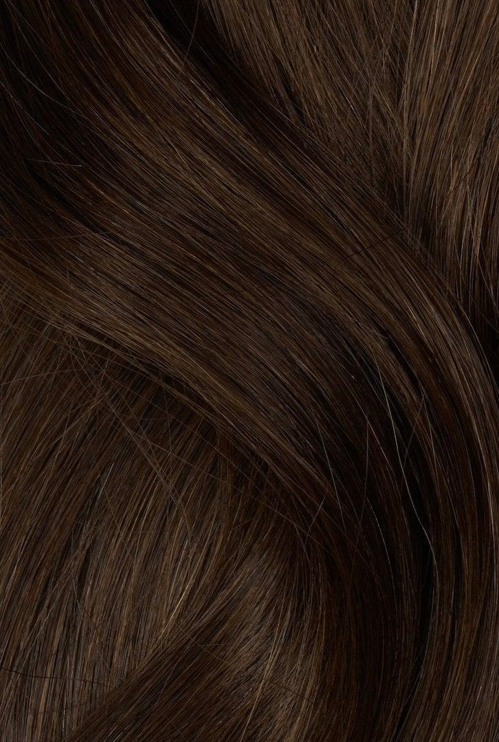 Medium Brown Straight Human Hair Weft Bundle Extension