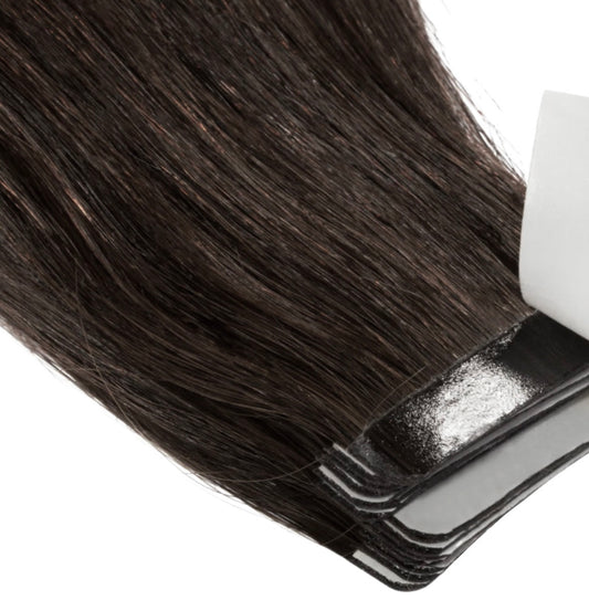 Dark Brown Remy Tape-In Human Hair Extensions