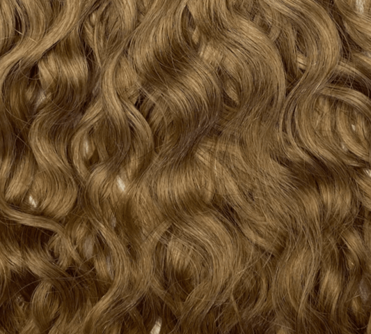Light Brown Wavy Human Hair Weft Bundle Extension