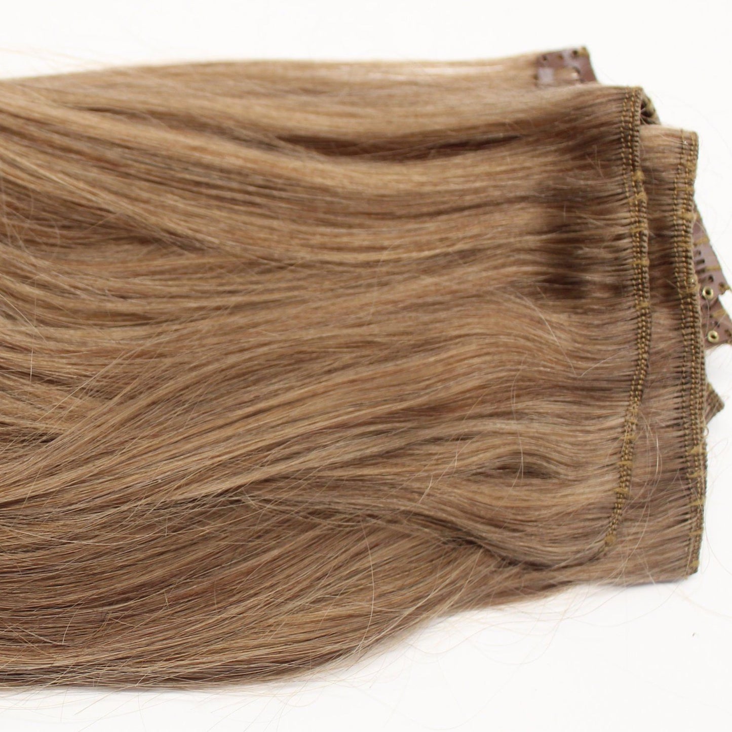 Light Brown Pure Virgin Clip-In Human Hair Extensions