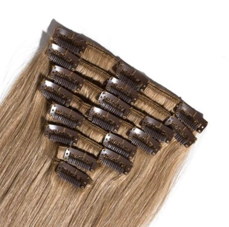 Dark Blonde Pure Virgin Clip-In Human Hair Extensions