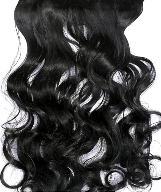 Black Curly Human Hair Weft Bundle Extension