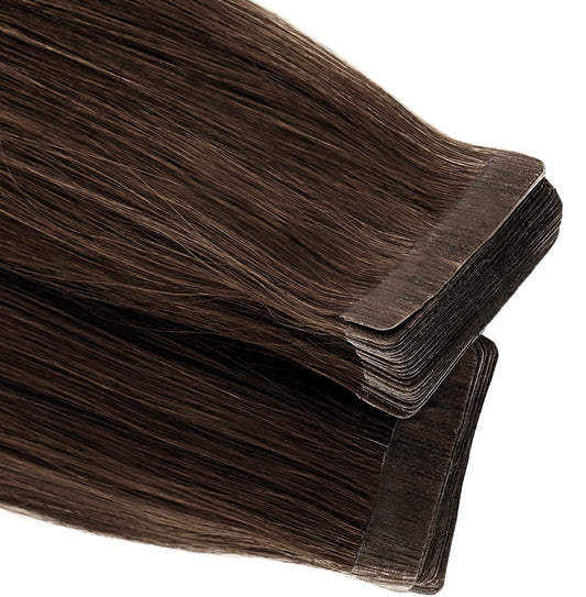 Medium Brown Remy Tape-In Human Hair Extensions