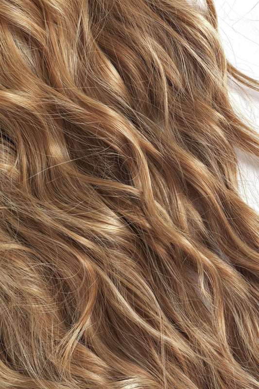Dark Blonde Wavy Human Hair Weft Bundle Extension