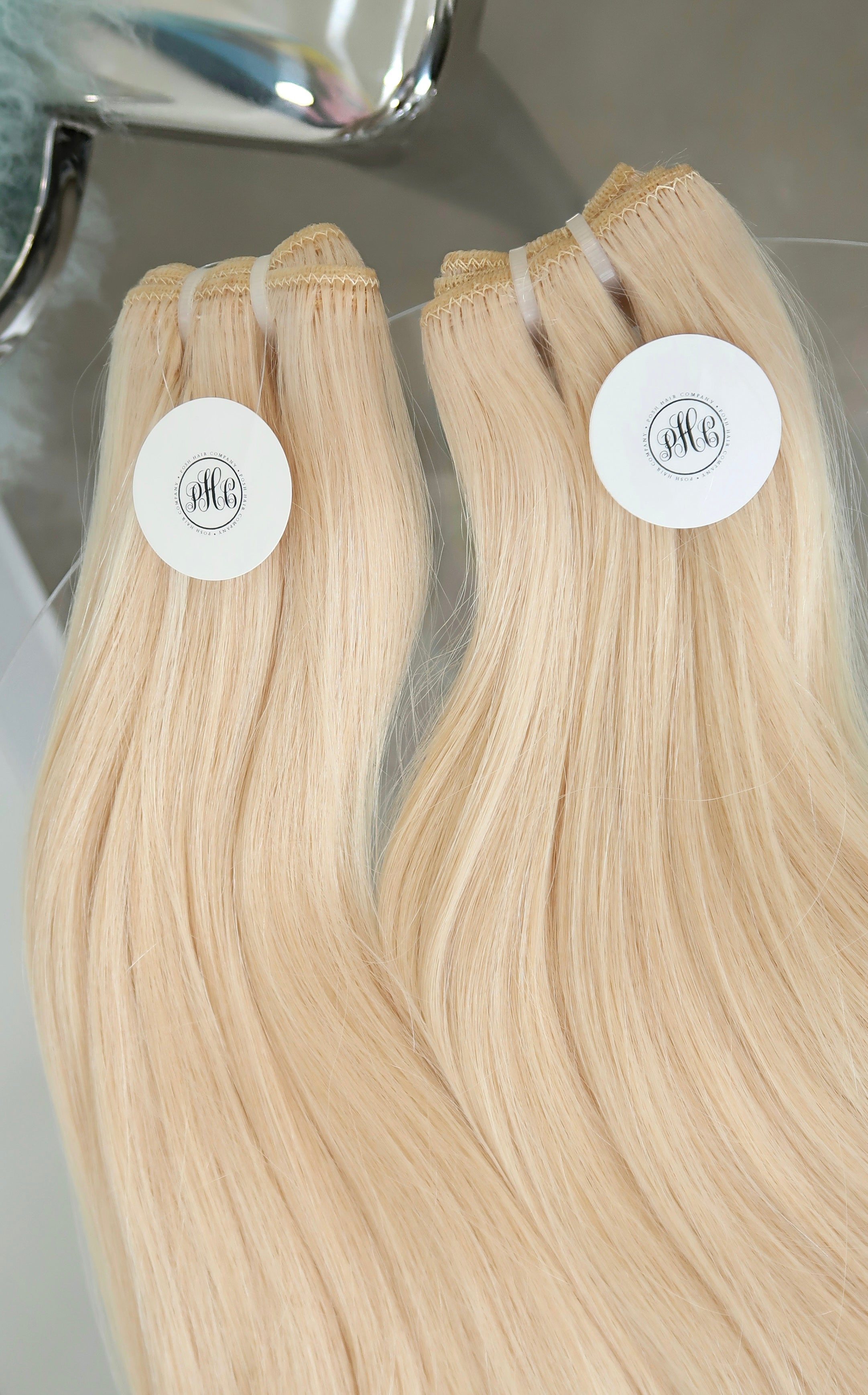 Light Blonde Straight Human Hair Weft Bundle Extension