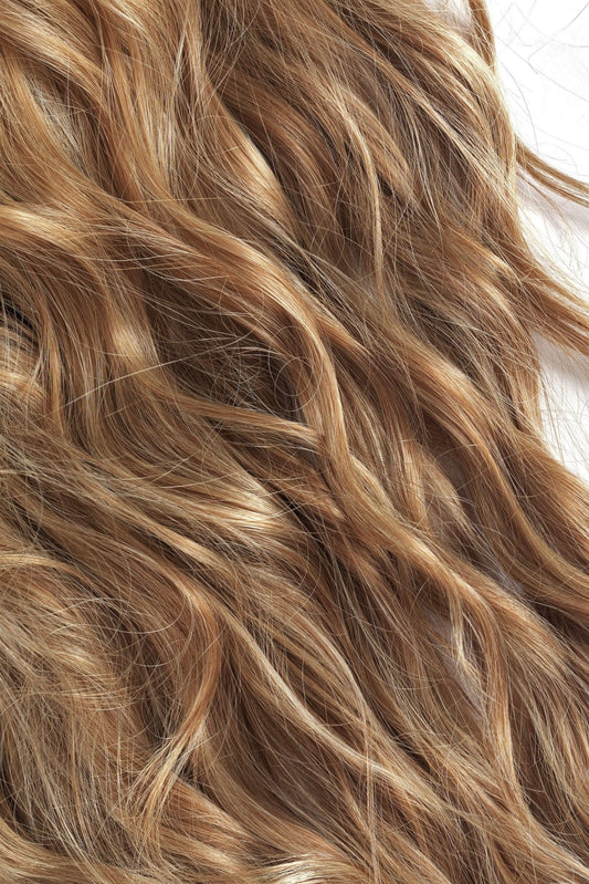 Dark Blonde Curly Human Hair Weft Bundle Extension
