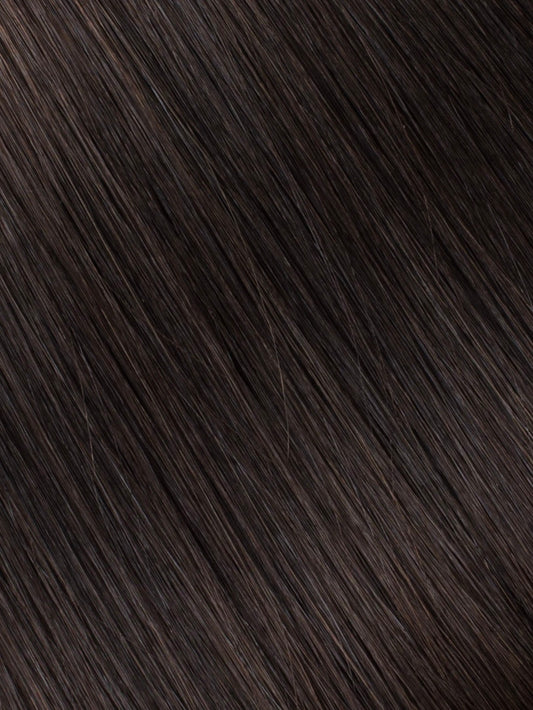 Dark Brown Curly Human Hair Weft Bundle Extension