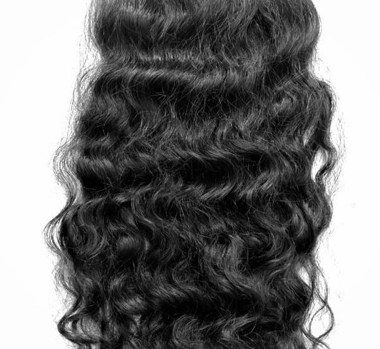 Black Curly Human Hair Weft Bundle Extension