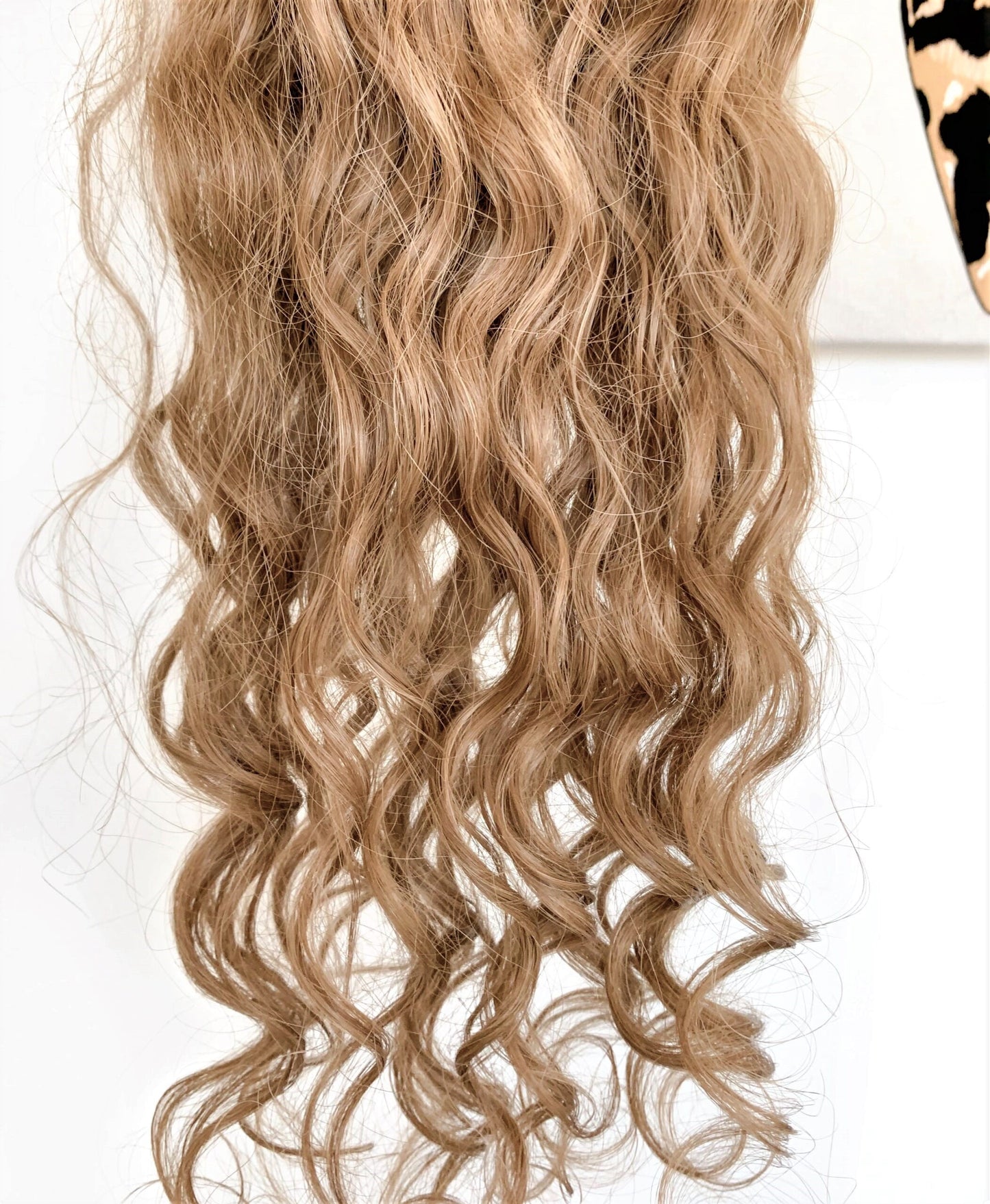 Dark Blonde Curly Human Hair Weft Bundle Extension