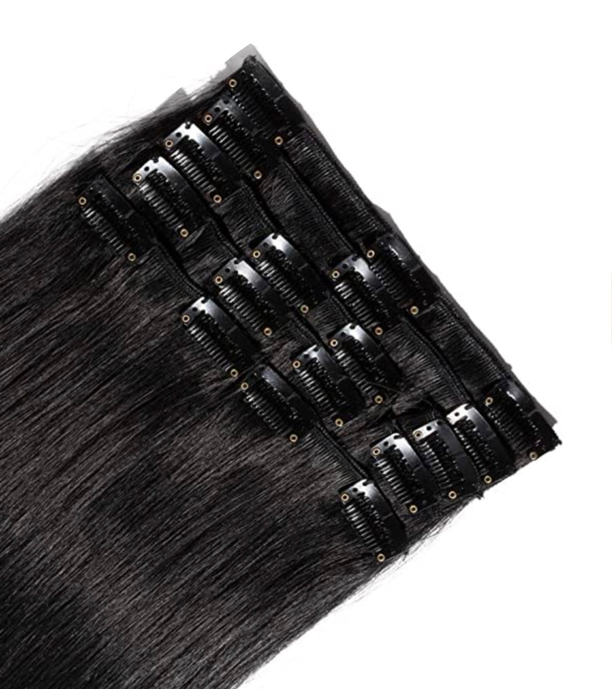 Natural Black Pure Virgin Clip-In Human Hair Extensions