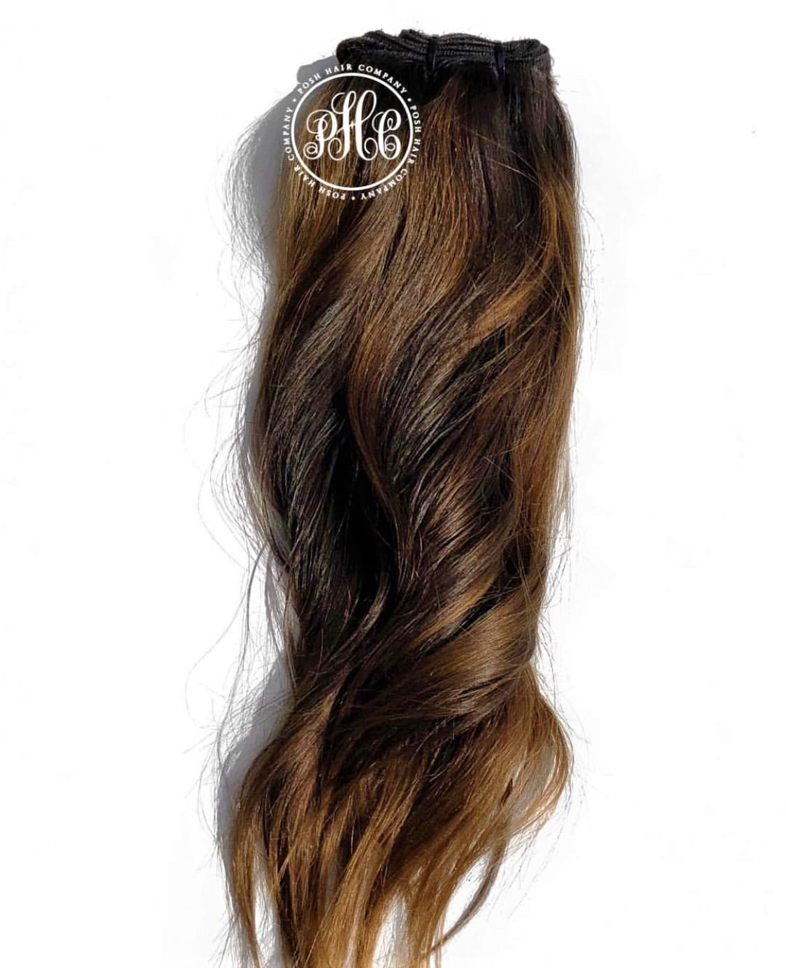 Medium Brown Wavy Human Hair Weft Bundle Extension