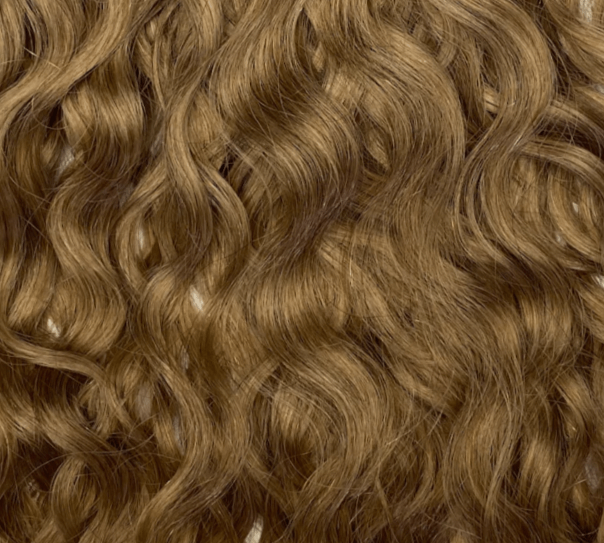 Light Brown Curly Human Hair Weft Bundle Extension