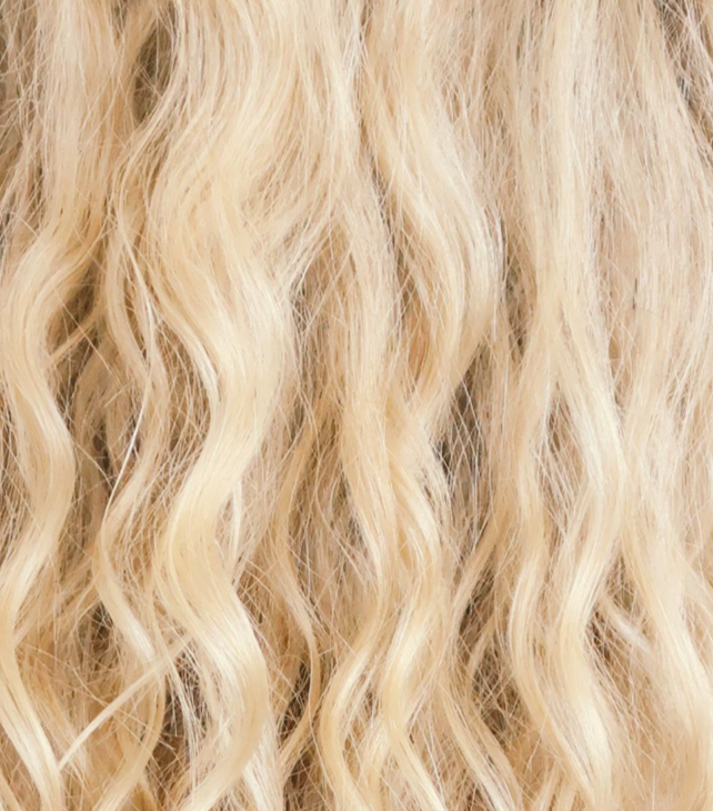 Light Blonde Curly Human Hair Weft Bundle Extension