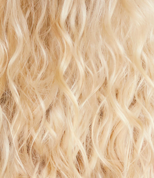 Natural Blonde Curly Human Hair Weft Bundle Extension